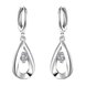 Wholesale Trendy Silver Water Drop CZ Dangle Earring Rotate Long Tassel Earrings Jewelry Fashion Zircon Crystal Earrings For Women  TGSPDE085