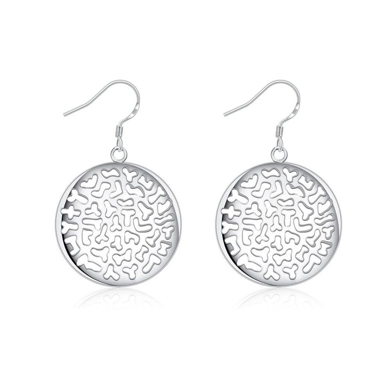 Wholesale Fashion jewelry from China Silver plated big hollow Round Dangle Earring popular European and American style earrings  TGSPDE104