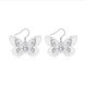 Wholesale Classic fashion Silver Insect Dangle Earring butterfly hollow out earring for women party fine jewelry gift TGSPDE136