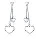 Wholesale Simple Design Silver Color Hollow Heart tassel Drop Earrings For Women New Brand Fashion Ear fine Gift TGSPDE137