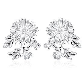Wholesale Romantic Silver Plated chrysanthemen Dangle Earring for women Temperament earring jewelry gift TGSPDE141