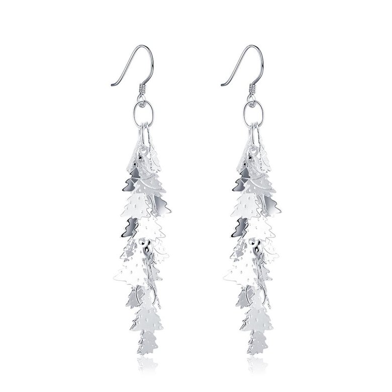 Wholesale Romantic Silver Plated Dangle Earring unique christmas tree fashion wholesale jewelry TGSPDE146