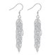 Wholesale Romantic Silver Plated Dangle Earring hollow out leaf long earring for women fine gift TGSPDE147
