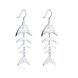 Wholesale Fashion Design Unique Silver Plated Fish Bones earring for Women Earrings Party Wedding Bride Simple Jewelry TGSPDE149