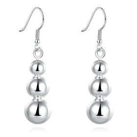 Wholesale Trendy Silver Round Dangle Earring For Women 10MM Smooth Solid Bead Dangle Earring Fashion Jewelry from China TGSPDE167