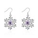 Wholesale Hot sale Snowflake Charms Earrings popular Christmas Gifts for Women purple zircon Fashion Jewelry  TGSPDE182