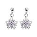 Wholesale Romantic Cute flower zircon Vintage Long Drop Dangle Earrings For Women  Engagement Wedding Jewelry Gift TGSPDE052