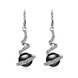 Wholesale Fashion freshwater black rice Pearl earrings for women silver plated zircon Revolving shape earrings wedding gift TGSPDE168