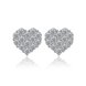 Wholesale Ladies Earrings Silver Plated Couple Earrings Love Cubic Zirconia Earrings Fashion Charm Jewelry Birthday Gift for Girlfriend TGSPE197
