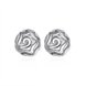 Wholesale Romantic Silver Plant Stud Earring Rose Flower Stud Earrings for Women Fashion Jewelry from China  TGSPE119