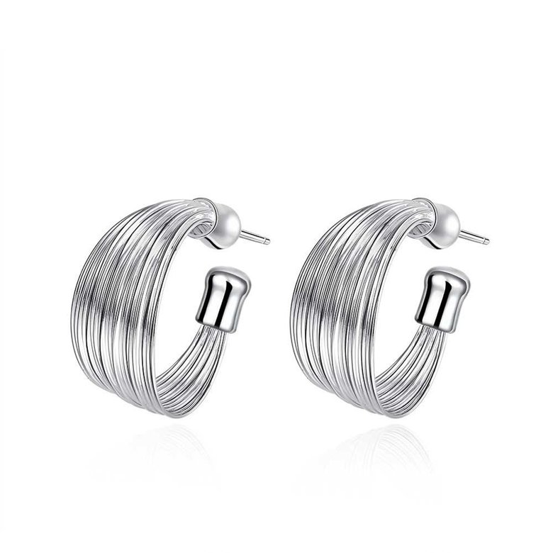 Wholesale Romantic Silver Round Stud Earring 2020 New Hoop Multi Line Earrings Fashion Jewelry Factory Direct Sales TGSPE120