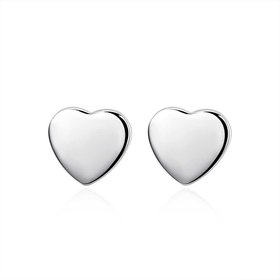 Wholesale Cute Female Love Heart Stud Earrings Silver plated Small Earrings Charm Crystal Wedding Earrings For Women TGSPE121