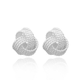 Wholesale Trendy Silver plate Stud Earring Elegant Soft Winding Stud Earrings for Women Wedding Engagement Jewelry TGSPE122