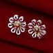 Wholesale Trendy simple Silver Plant Stud Earring Daisy Flower Stud Earrings Women Anniversary Engagement Jewelry Gift TGSPE123