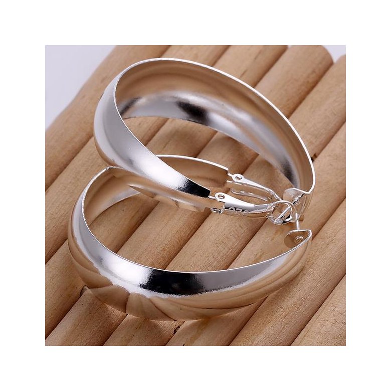 Wholesale Classic Big Circle Hoop Charm Earrings gorgeous silver plated for Women Party Gift Fashion Wedding Engagement Jewelry TGSPE127