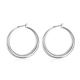 Wholesale Romantic Silver Round Stud Earring Simple Hoop Earrings For Women Fashion Jewelry Wedding Accessories TGSPE129