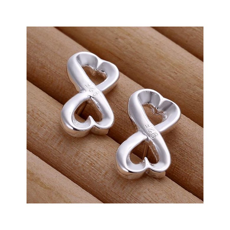 Wholesale Romantic Curve 8 shape Fashion Silver Stud Earring For Women Making Fashion wedding party Gift TGSPE138