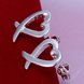 Wholesale Romantic Silver plated Stud Earring For Women Hollow heart shape Stud Earrings Simple Fashion Fine Jewelry Party Student Gift TGSPE141