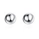 Wholesale Trendy High Quality Silver plated Round Circle Solid Ball Bead Stud Earring Woman Fashion Wedding Engagement Jewelry TGSPE146