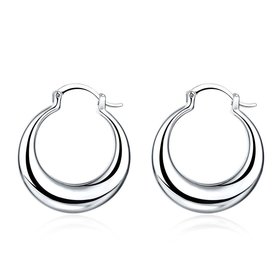 Wholesale Classic Big Circle Hoop Charm Earrings gorgeous silver plated for Women Party Gift Fashion Wedding Engagement Jewelry TGSPE148