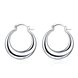 Wholesale Classic Big Circle Hoop Charm Earrings gorgeous silver plated for Women Party Gift Fashion Wedding Engagement Jewelry TGSPE148