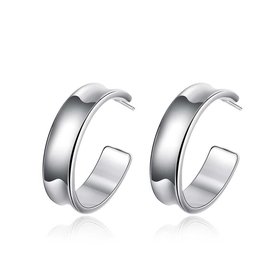 Wholesale Classic Smooth Silver plated earring for Women Hoop Earring Gift Christmas Party Wedding Top Selling Fashion Jewelry TGSPE149