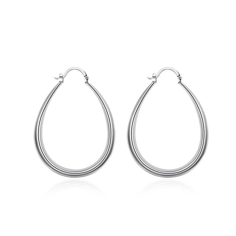 Wholesale Classic Big Circle Hoop Charm Earrings gorgeous silver plated for Women Party Gift Fashion Wedding Engagement Jewelry TGSPE150