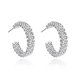 Wholesale Romantic Silver plated Round Stud Earring Fashion For Women Christmas Gift Party Wedding Jewelry Free Shipping TGSPE151