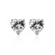 Wholesale Cute Female Love Heart Stud Earrings Silver plated Small Earrings Charm Crystal zircon Wedding Earrings For Women TGSPE152