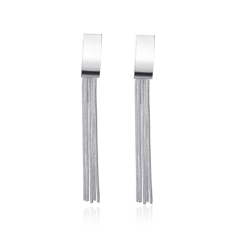 Wholesale Trendy silver plated new women's fashion jewelry earrings long wicker tassel drop retro earrings TGSPE156