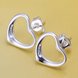 Wholesale Simple Cute Female Love Heart Stud Earrings Silver plated Small Earrings Charm Wedding Earrings For Women TGSPE160