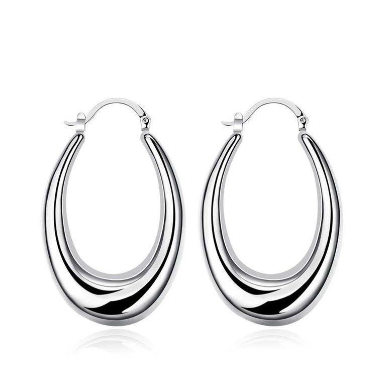 Wholesale Classic Big Circle Hoop Charm Earrings gorgeous silver plated for Women Party Gift Fashion Wedding Engagement Jewelry TGSPE166