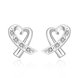 Wholesale Trendy Silver plated Heart Stud Earring Inlaid With Zircon Crystal Earrings For Women Wedding Jewelry Gifts TGSPE172