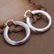 Wholesale Trendy Classic Big Circle twisted rope Charm Earrings silver plated for Women Party Gift Fashion Wedding Engagement Jewelry TGSPE177