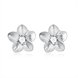 Wholesale Romantic Dainty Female White Crystal Earrings Silver plated Small Stud Earrings For Women Cute Classic Flower Wedding jewelry TGSPE183