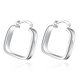 Wholesale Romantic Trendy Silver plated Stud Earring Smooth Square Earrings Charm For Women Jewelry Fashion Wedding Engagement Party Gift TGSPE187