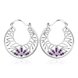 Wholesale Romantic Elegant silver plated purple Cubic Zirconia Stone Stud Earring For Women Round hollow Crystal Earrings Wedding Jewelry  TGSPE021