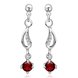 Wholesale Luxury delicate red zircon Earrings Boho Unique Fashion Silver Color Drop Earring Vintage Wedding Earrings For Women TGSPE004