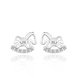Wholesale Cute Horse CZ Crystal Silver plated earrings for Women Girls Wedding Party animal Accessory jewelry TGSPE059