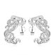 Wholesale Romantic Silver plated CZ Stud Earring Luxury Flower Earrings for Women Crystal Wedding Dangle Earrings  TGSPE075
