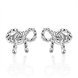 Wholesale Romantic Silver plated Sparkling BowKnot Twisted rope earrings Charm jewelry for Wome Gift TGSPE083