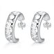 Wholesale Hot selling jewelry from China Classic Hollow Out Flower Silver Big Hoop Earrings for Women Statement Earrings TGSPE109