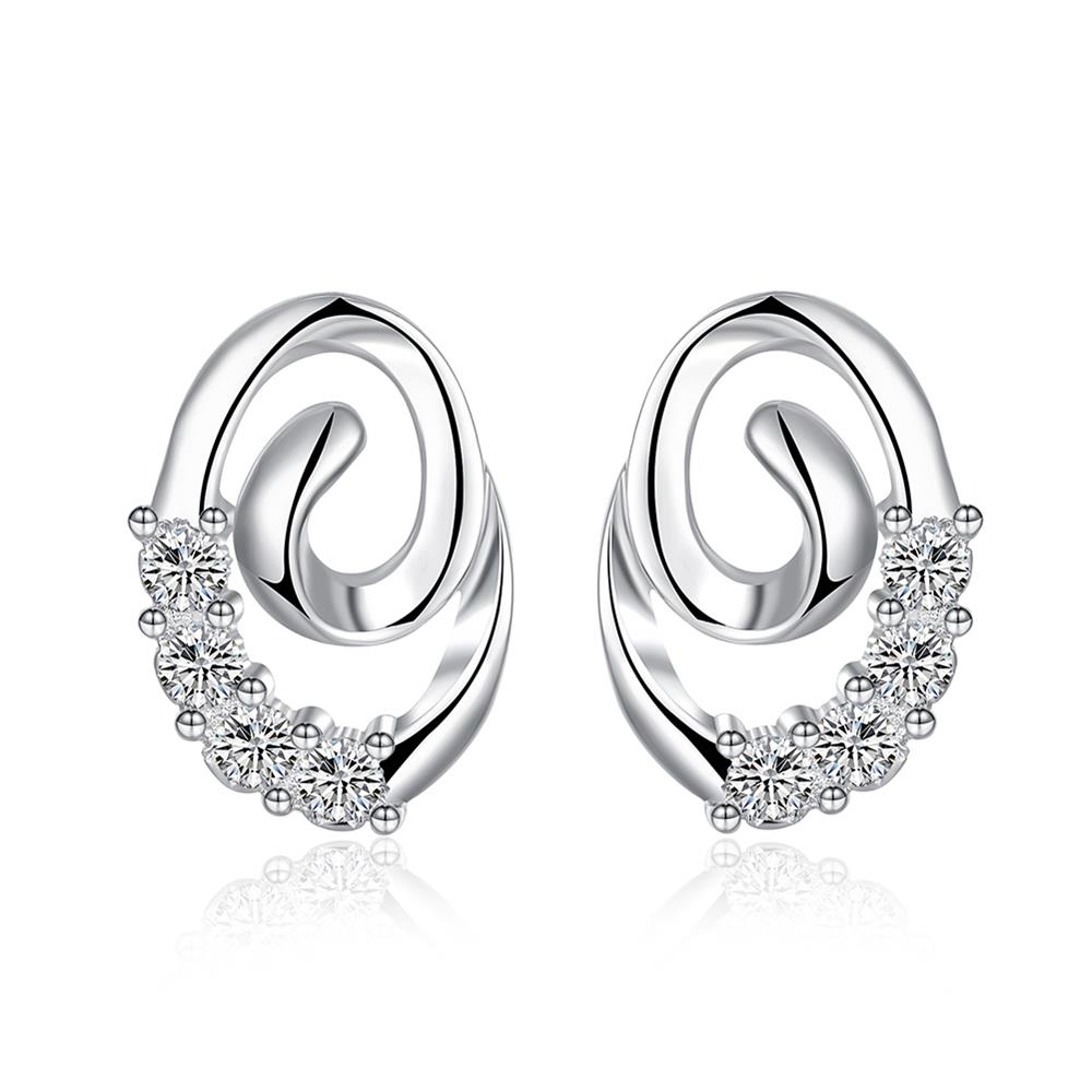 Wholesale Trendy Silver hot seller of CZ Stud Earring wreath Earring delicate Wedding Earrings For Women TGSPE006