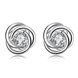 Wholesale Euramerican fashionable Silver plated Stud Earrings For Women Luxury flower Cubic Zirconia Wedding Earring Jewelry Accessory TGSPE213