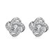 Wholesale Euramerican fashionable Silver plated Stud Earrings For Women Luxury flower white Cubic Zirconia Wedding Jewelry Accessory TGSPE225