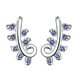 Wholesale European and American style Trendy  Silver plated Spring Leaf Clear CZ Zircon Stud Earrings for Women Jewelry TGSPE230