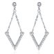 Wholesale Classic Imitation Rhodium Geometric White Crystal Dangle Earring TGGPDE188