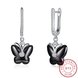 Wholesale Fashion 925 Sterling Silver Black Insect Ceramic Dangle Earring TGSLE170