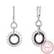 Wholesale Fashion 925 Sterling Silver Blace Round Ceramic Dangle Earring TGSLE174