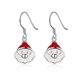 Wholesale Trendy Silver White Santa Claus Dangle EarringChristmas Gift TGSPDE348